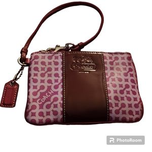 Coach Pink Wristlet with Leather Strap